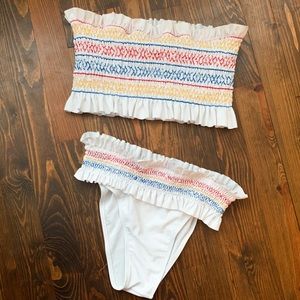 White/Red/Yello/Blue  Ruffle Bikini Set